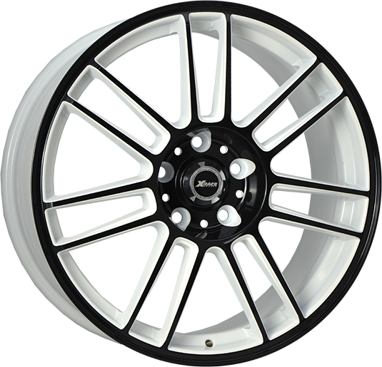 фото диска X-RACE R18 ET39 DIA66,6 PCD:5/112 белый+черный