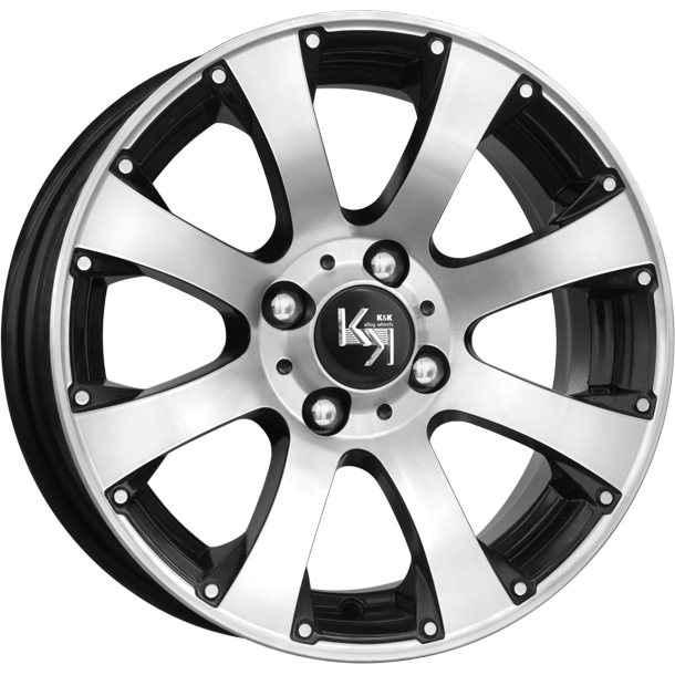 фото диска КиК R14 ET18 DIA58,6 PCD:4/98 черный с полировкой по лицевой части