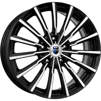 фото диска КиК R17 ET50 DIA63,35 PCD:5/108 Чёрный глянцевый с полированной лицевой частью