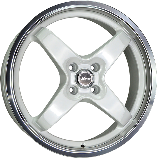 фото диска X-RACE R15 ET35 DIA58,6 PCD:4/98 белый полированный с полированным ободом