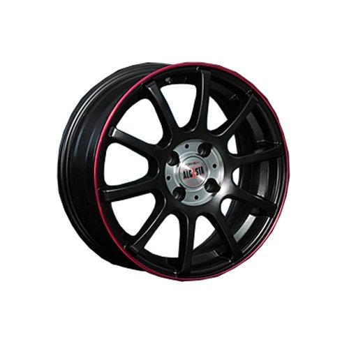 фото диска Alcasta R17 ET45 DIA60,1 PCD:5/114,3 черный матовый с красным ободом