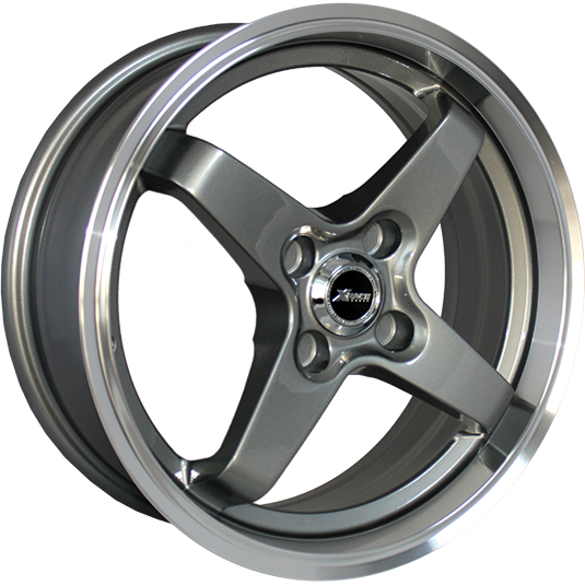 фото диска X-RACE R17 ET35 DIA58,6 PCD:4/98 насыщенный темно-серый с полированным ободом
